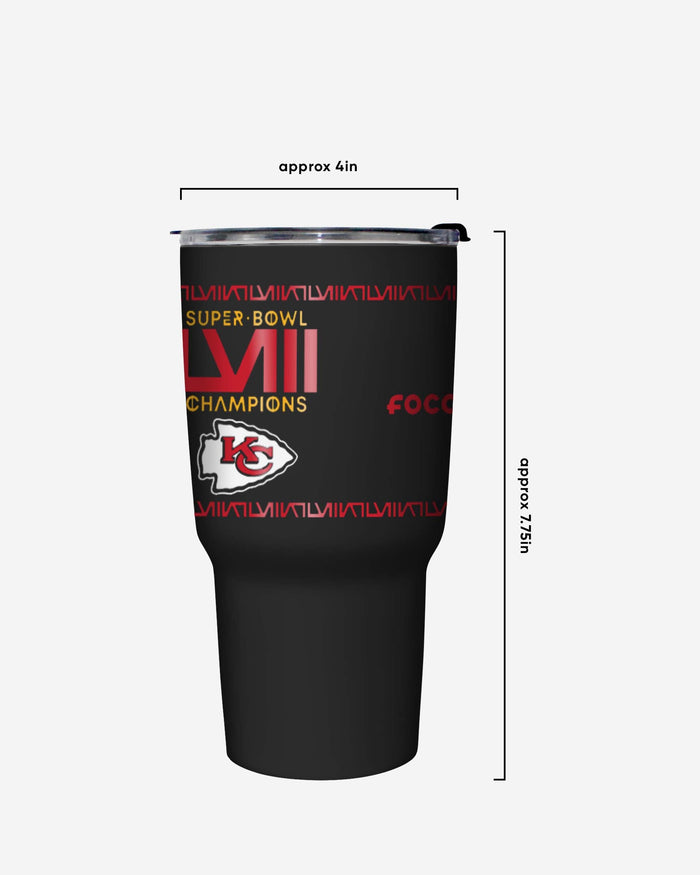 Kansas City Chiefs Super Bowl LVIII Champions Black Diamond 27 oz Stainless Steel Tumbler FOCO - FOCO.com