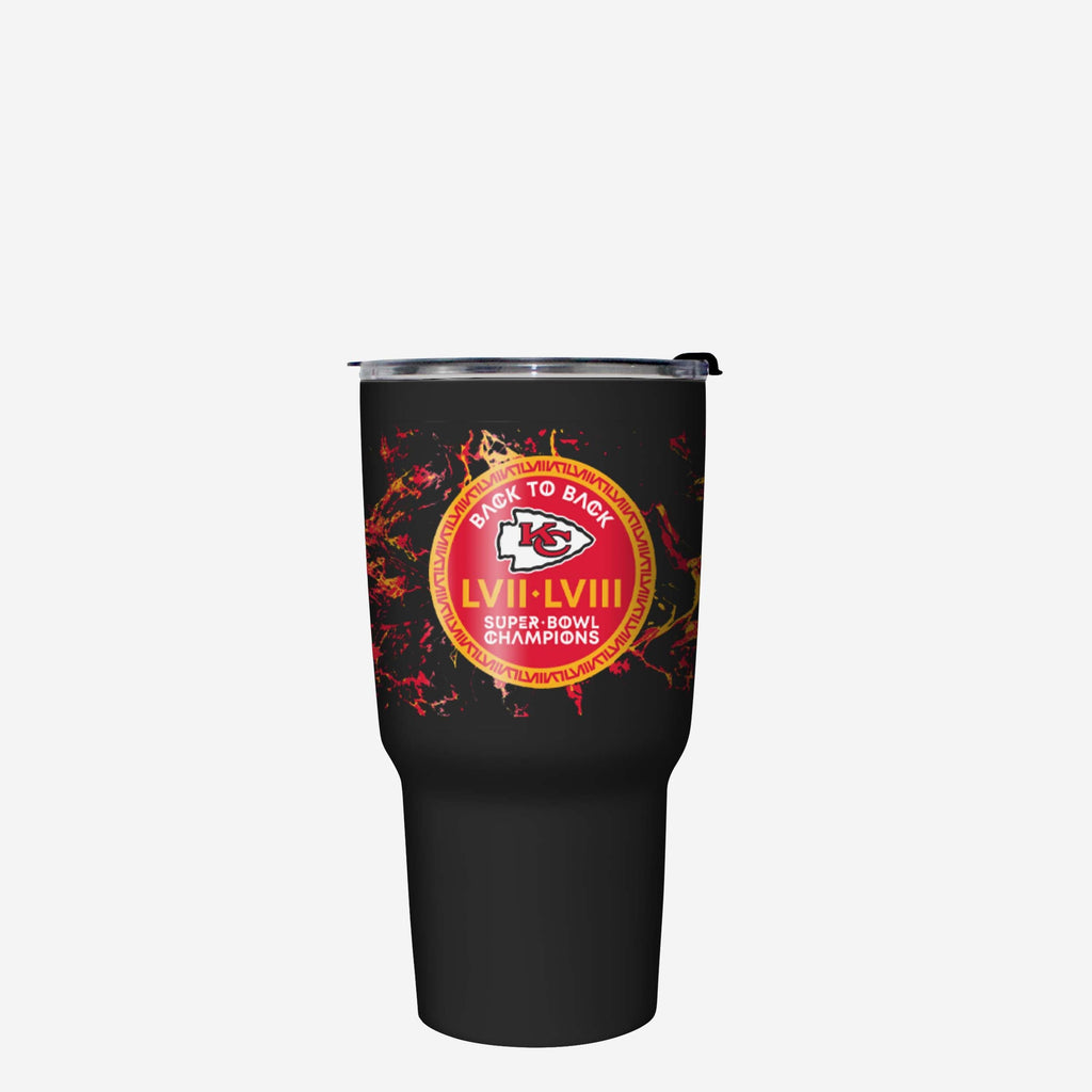 Kansas City Chiefs Super Bowl LVIII Champions Black Marble 27 oz Stainless Steel Tumbler FOCO - FOCO.com