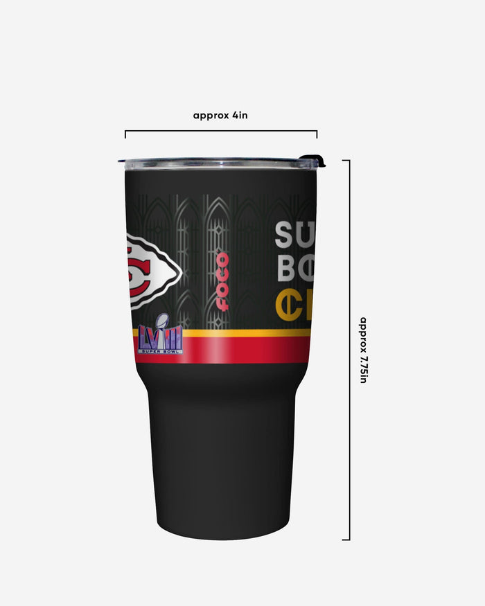 Kansas City Chiefs Super Bowl LVIII Champions Black 27 oz Stainless Steel Tumbler FOCO - FOCO.com