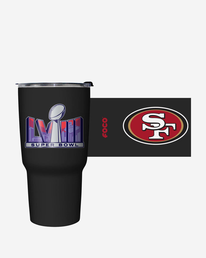 San Francisco 49ers Super Bowl LVIII Black 27 oz Stainless Steel Tumbler FOCO - FOCO.com