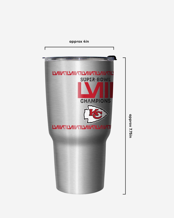 Kansas City Chiefs Super Bowl LVIII Champions Silver Diamond 27 oz Stainless Steel Tumbler FOCO - FOCO.com