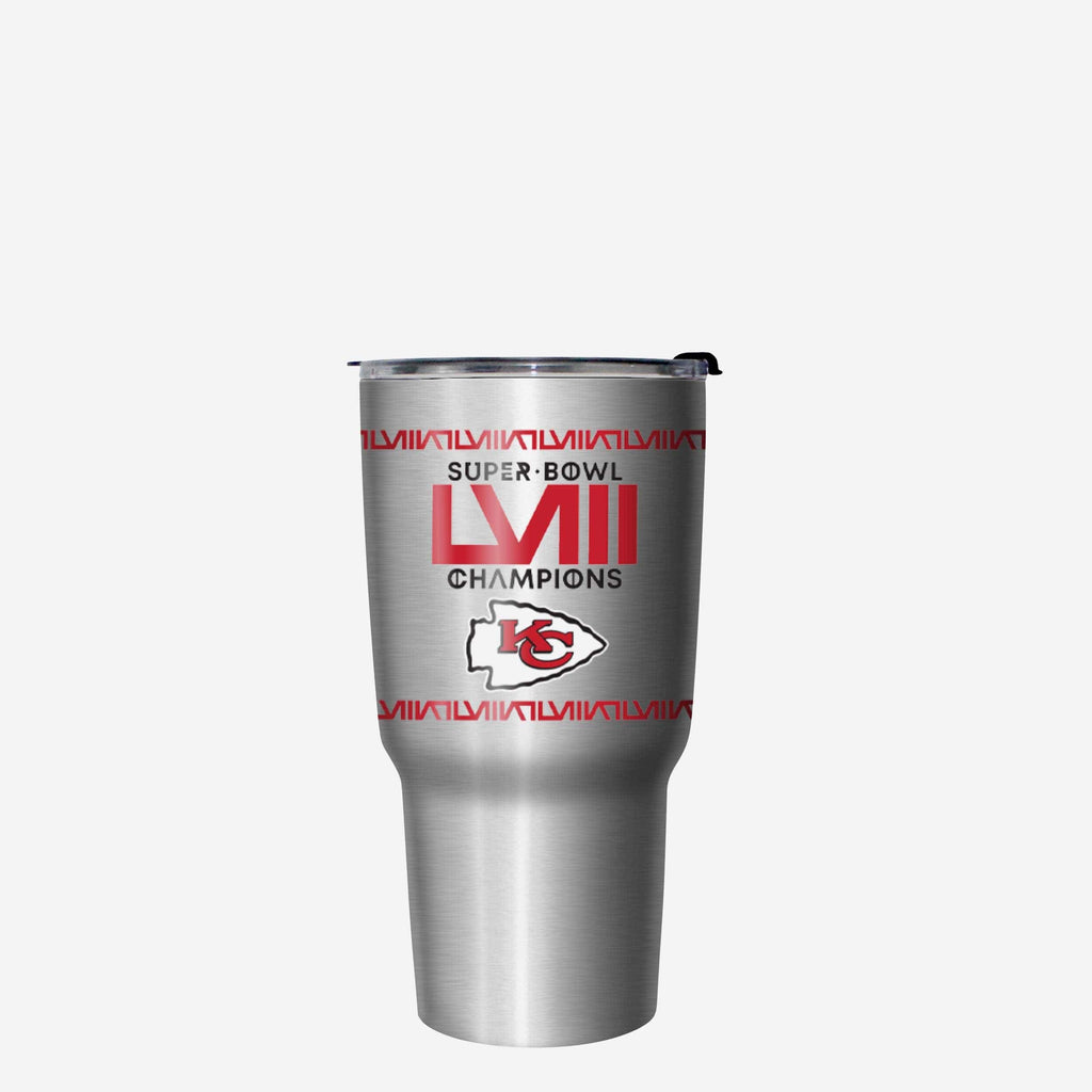 Kansas City Chiefs Super Bowl LVIII Champions Silver Diamond 27 oz Stainless Steel Tumbler FOCO - FOCO.com