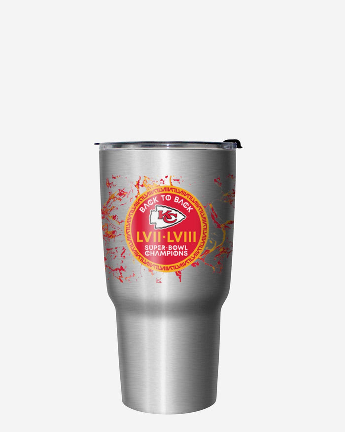 Kansas City Chiefs Super Bowl LVIII Champions Silver Marble 27 oz Stainless Steel Tumbler FOCO - FOCO.com