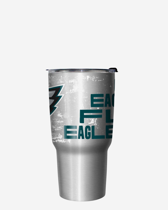 Philadelphia Eagles Super Bowl LIX Fly Eagles Fly Silver 27 oz Stainless Steel Tumbler FOCO - FOCO.com