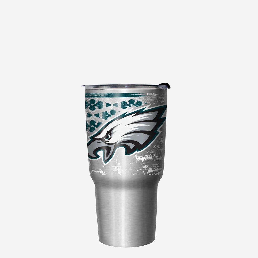 Philadelphia Eagles Super Bowl LIX Fly Eagles Fly Silver 27 oz Stainless Steel Tumbler FOCO - FOCO.com