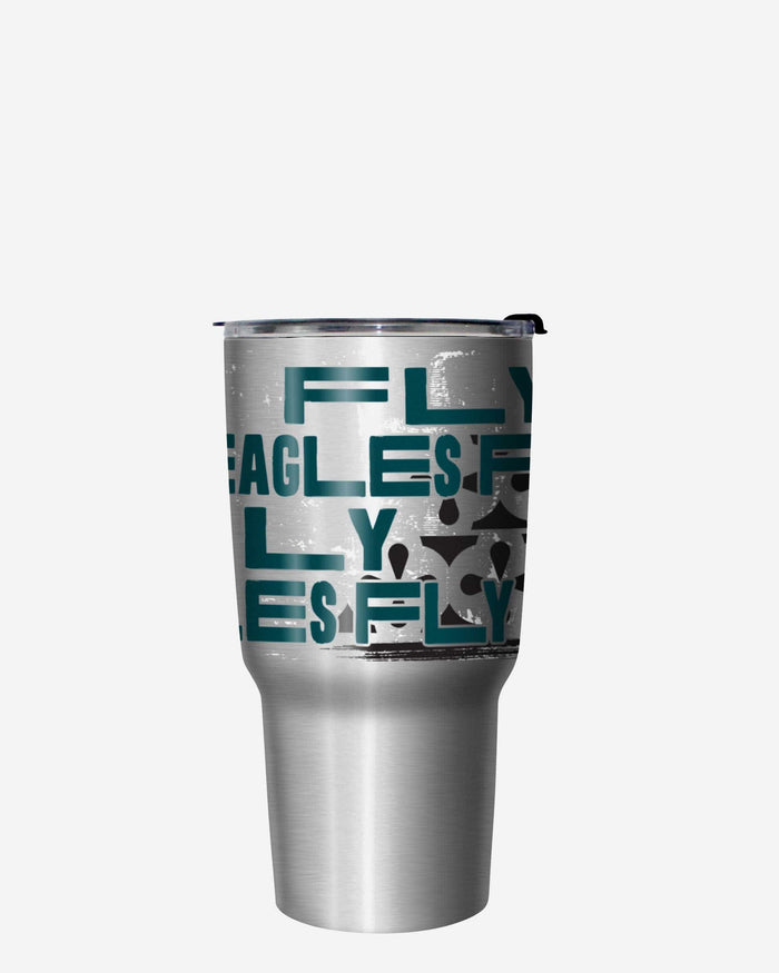 Philadelphia Eagles Super Bowl LIX Fly Eagles Fly Silver 27 oz Stainless Steel Tumbler FOCO - FOCO.com