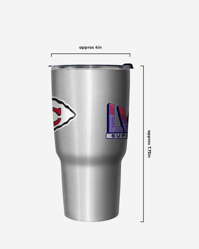 Kansas City Chiefs Super Bowl LVIII Silver 27 oz Stainless Steel Tumbler FOCO - FOCO.com