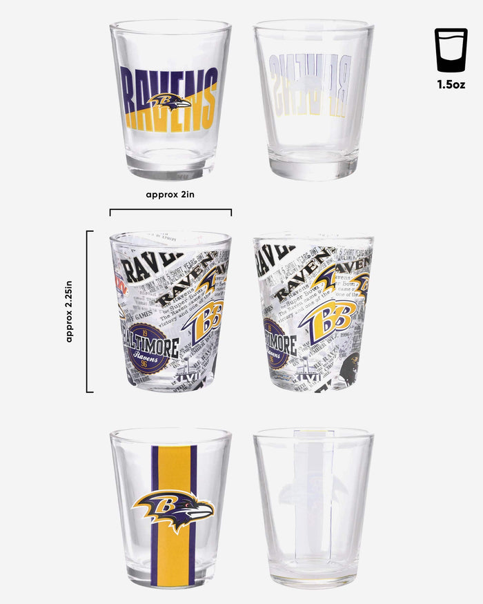 Baltimore Ravens 3 Pack Shot Glass FOCO - FOCO.com