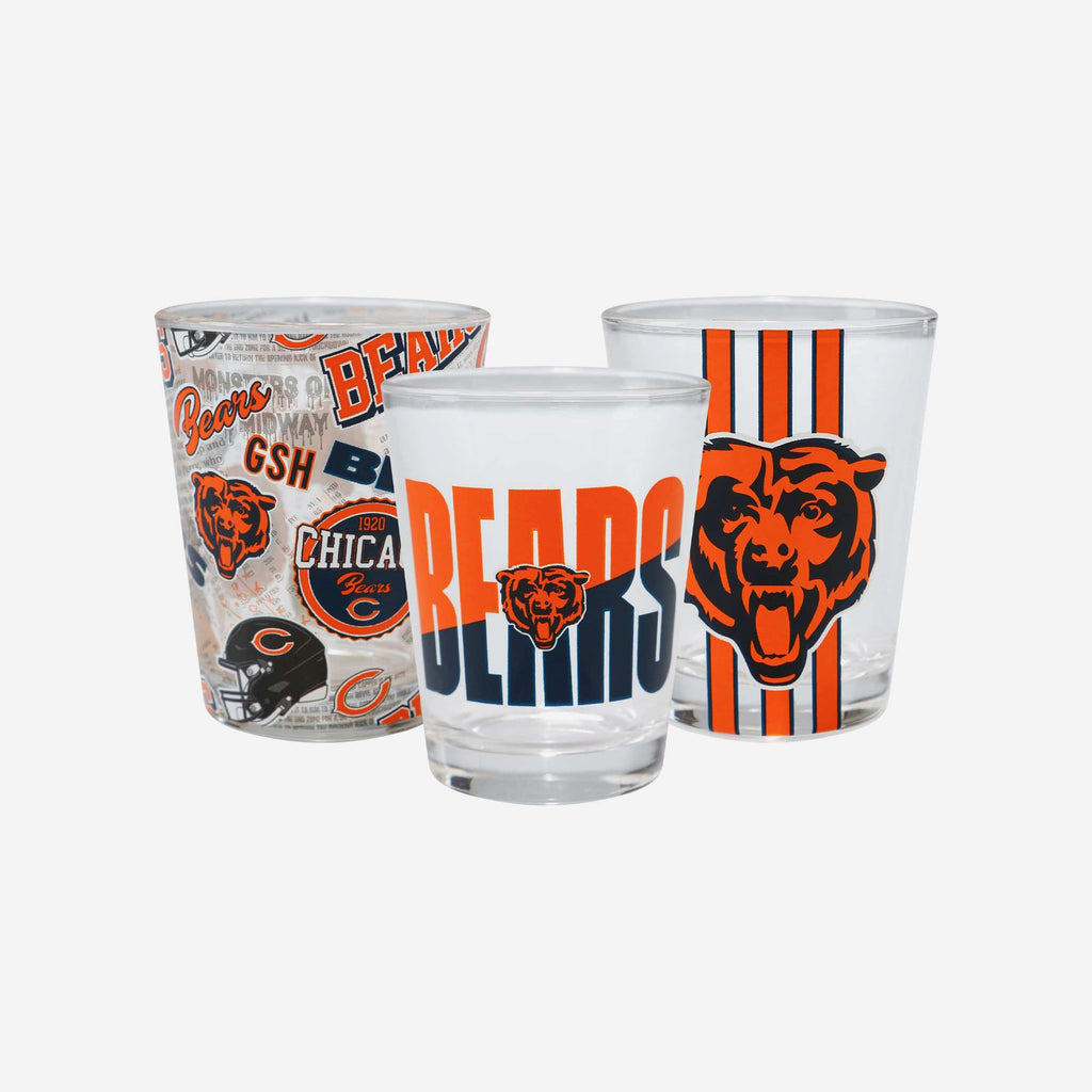 Chicago Bears 3 Pack Shot Glass FOCO - FOCO.com