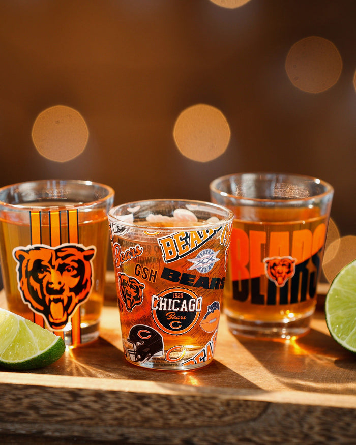 Chicago Bears 3 Pack Shot Glass FOCO - FOCO.com