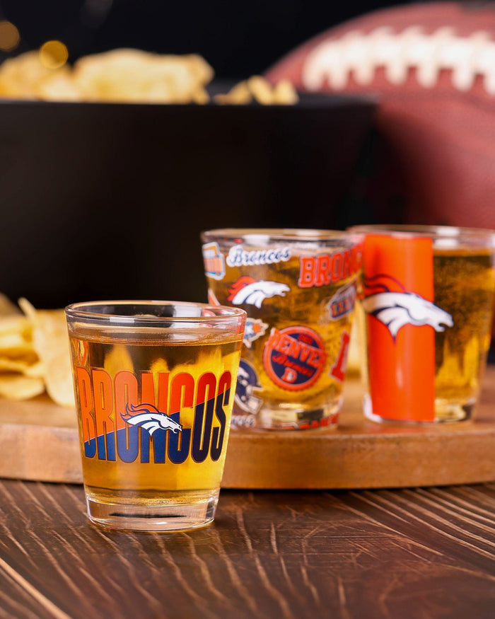 Denver Broncos 3 Pack Shot Glass FOCO - FOCO.com