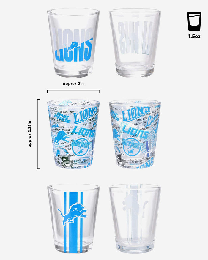 Detroit Lions 3 Pack Shot Glass FOCO - FOCO.com