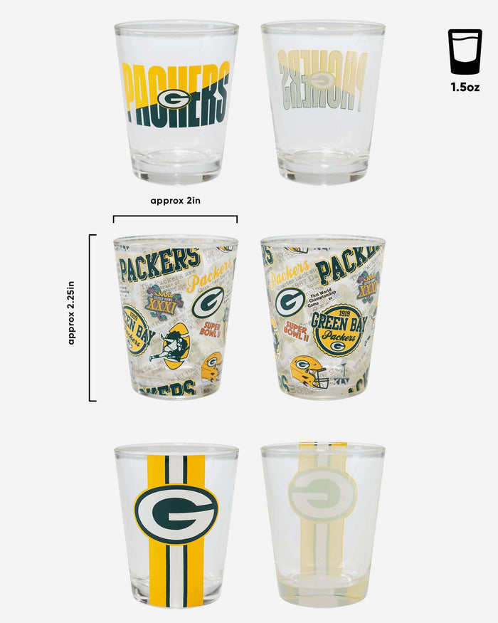 Green Bay Packers 3 Pack Shot Glass FOCO - FOCO.com