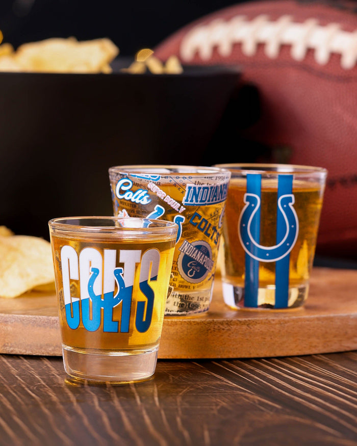 Indianapolis Colts 3 Pack Shot Glass FOCO - FOCO.com