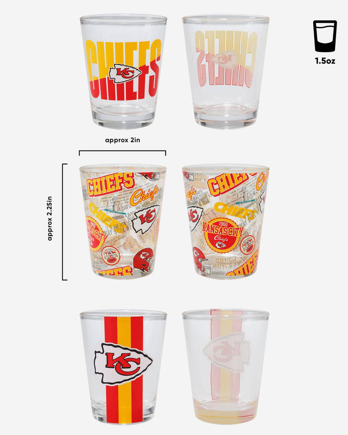 Kansas City Chiefs 3 Pack Shot Glass FOCO - FOCO.com