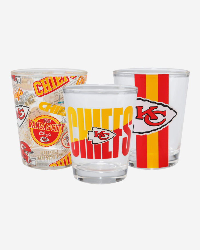 Kansas City Chiefs 3 Pack Shot Glass FOCO - FOCO.com