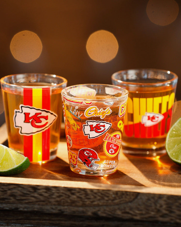 Kansas City Chiefs 3 Pack Shot Glass FOCO - FOCO.com