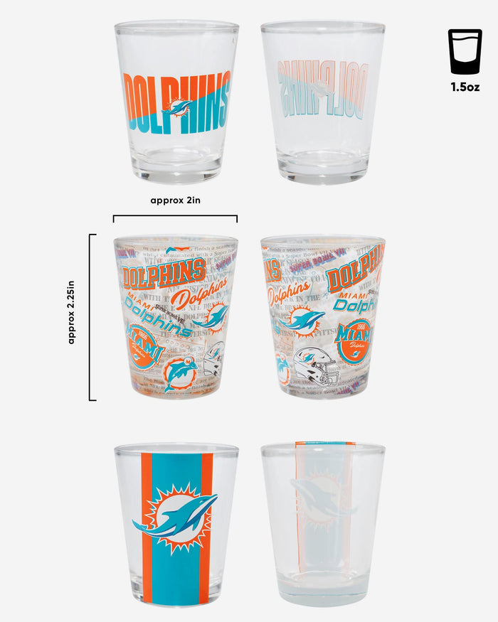 Miami Dolphins 3 Pack Shot Glass FOCO - FOCO.com