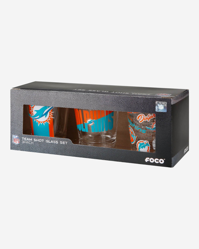 Miami Dolphins 3 Pack Shot Glass FOCO - FOCO.com