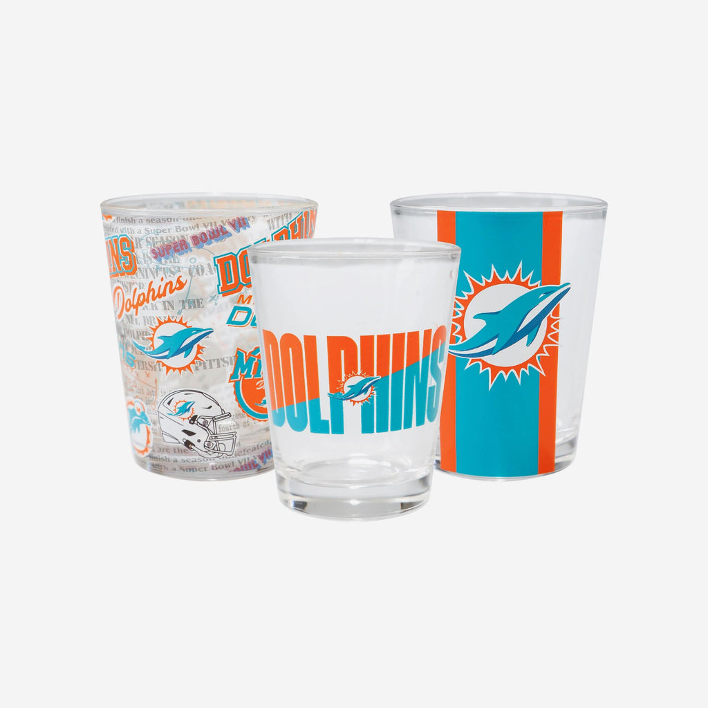 Miami Dolphins 3 Pack Shot Glass FOCO - FOCO.com