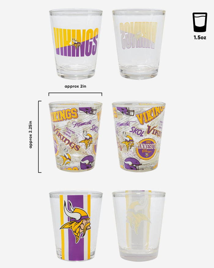 Minnesota Vikings 3 Pack Shot Glass FOCO - FOCO.com