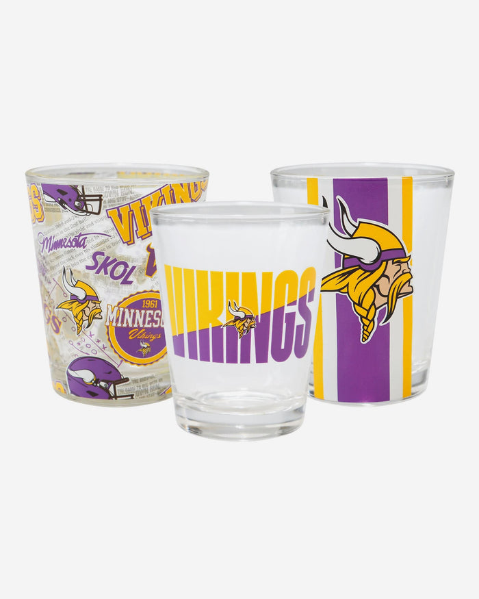 Minnesota Vikings 3 Pack Shot Glass FOCO - FOCO.com