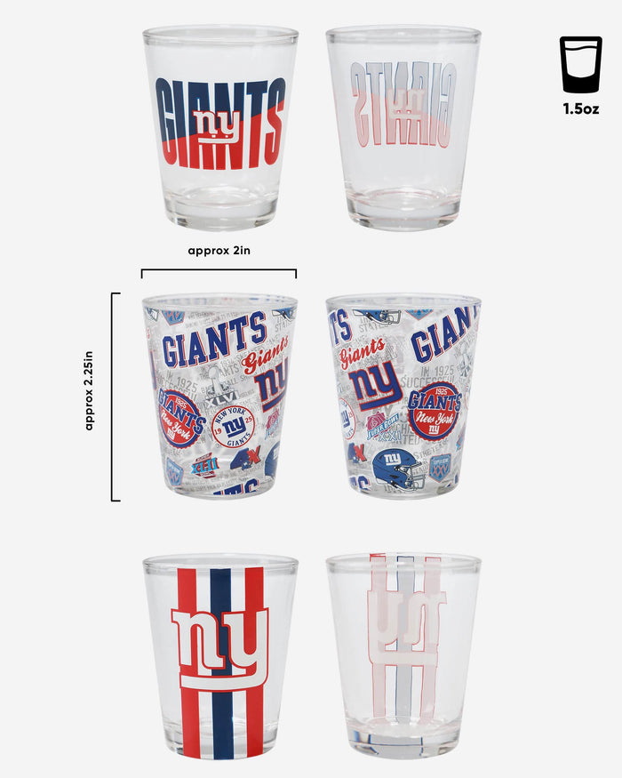 New York Giants 3 Pack Shot Glass FOCO - FOCO.com