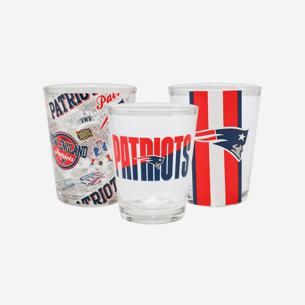 New England Patriots 3 Pack Shot Glass FOCO - FOCO.com