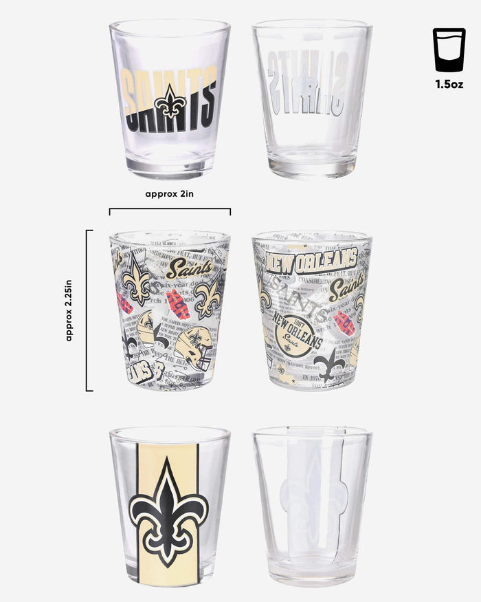 New Orleans Saints 3 Pack Shot Glass FOCO - FOCO.com