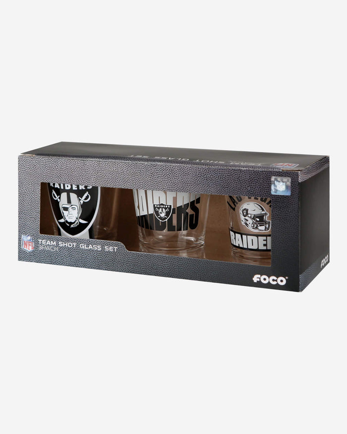 Las Vegas Raiders 3 Pack Shot Glass FOCO - FOCO.com