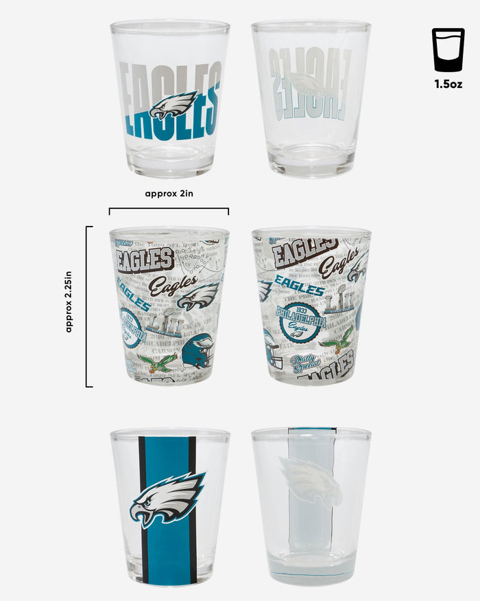 Philadelphia Eagles 3 Pack Shot Glass FOCO - FOCO.com