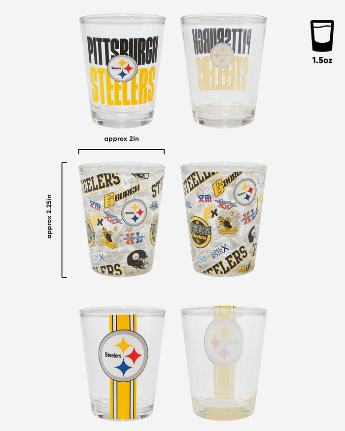 Pittsburgh Steelers 3 Pack Shot Glass FOCO - FOCO.com