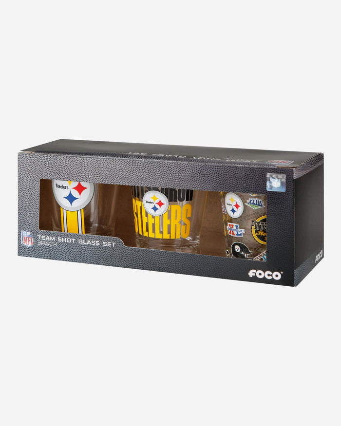 Pittsburgh Steelers 3 Pack Shot Glass FOCO - FOCO.com