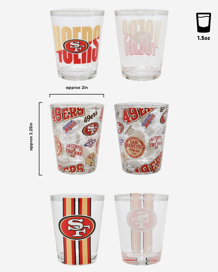 San Francisco 49ers 3 Pack Shot Glass FOCO - FOCO.com