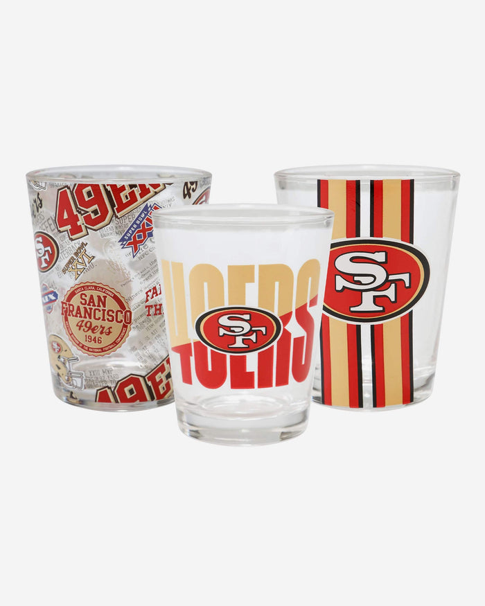 San Francisco 49ers 3 Pack Shot Glass FOCO - FOCO.com