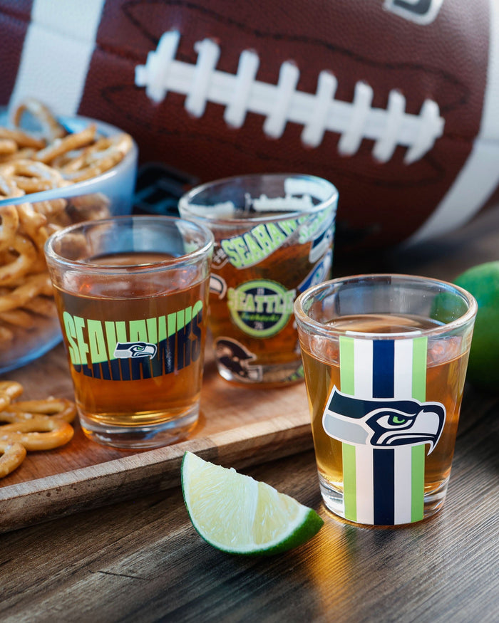 Seattle Seahawks 3 Pack Shot Glass FOCO - FOCO.com