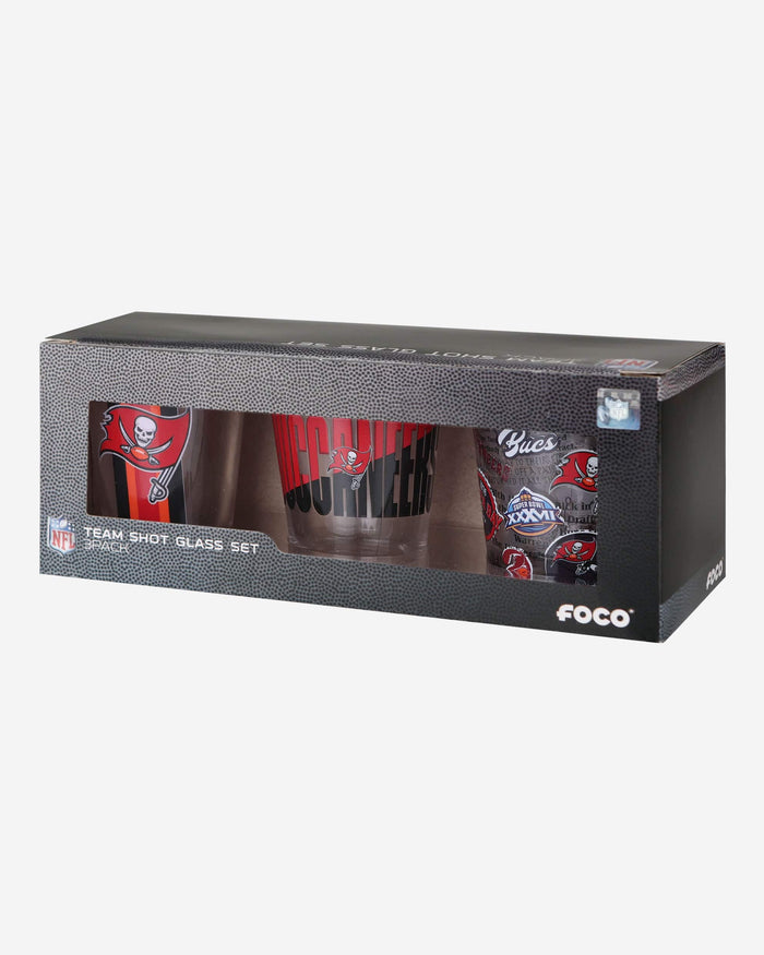 Tampa Bay Buccaneers 3 Pack Shot Glass FOCO - FOCO.com