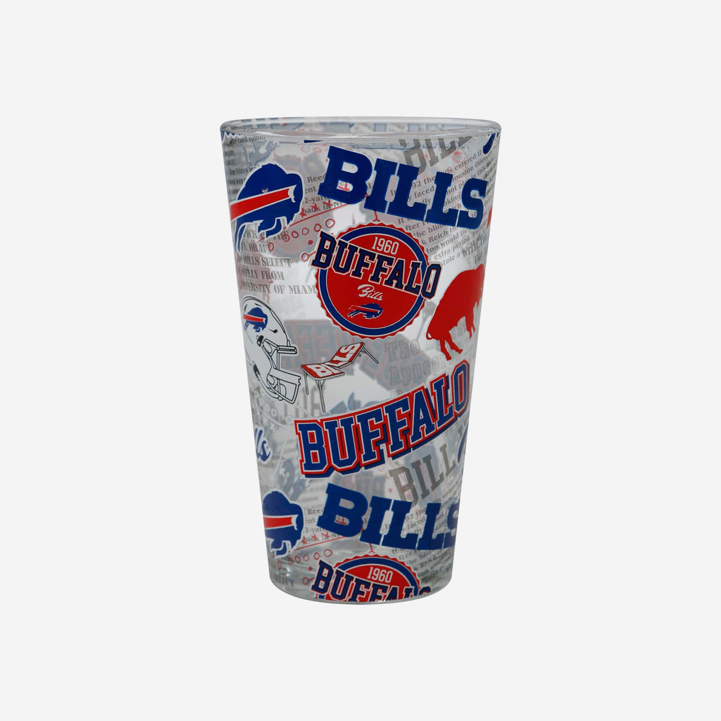 Buffalo Bills Historic Print Pint Glass FOCO - FOCO.com