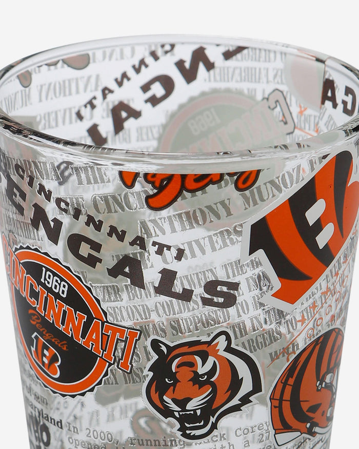 Cincinnati Bengals Historic Print Pint Glass FOCO - FOCO.com