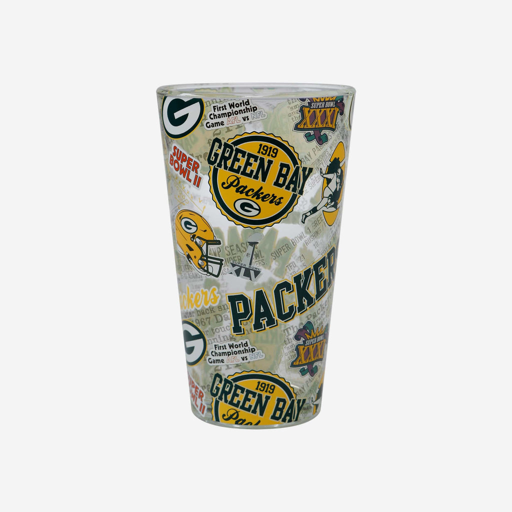 Green Bay Packers Historic Print Pint Glass FOCO - FOCO.com