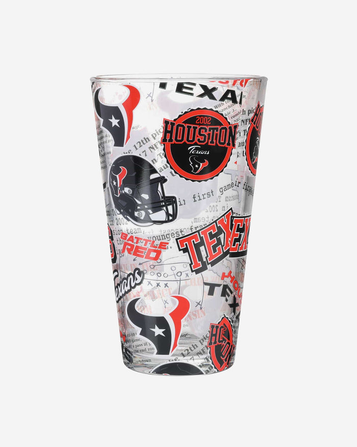 Houston Texans Historic Print Pint Glass FOCO - FOCO.com