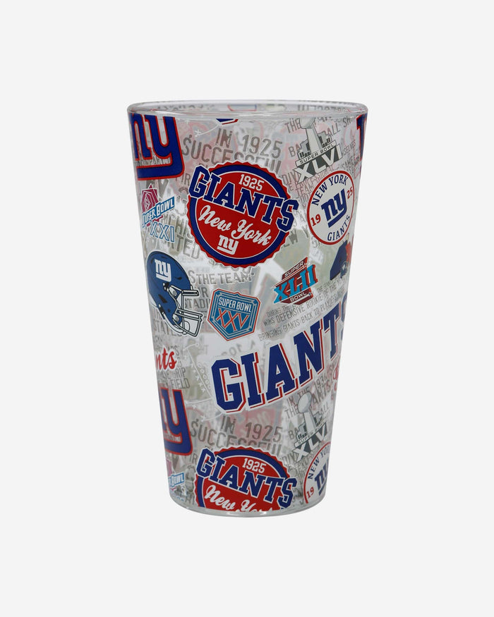 New York Giants Historic Print Pint Glass FOCO - FOCO.com