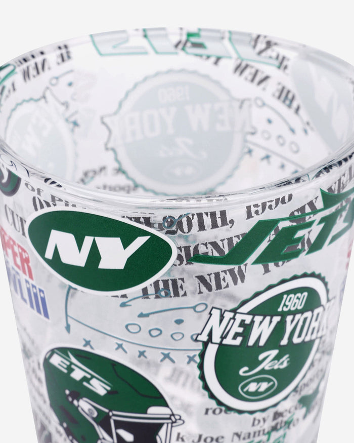 New York Jets Historic Print Pint Glass FOCO - FOCO.com