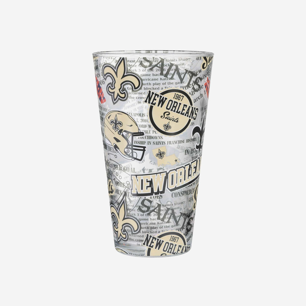 New Orleans Saints Historic Print Pint Glass FOCO - FOCO.com