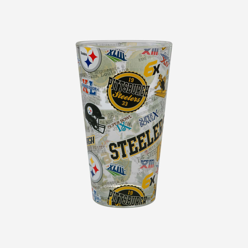 Pittsburgh Steelers Historic Print Pint Glass FOCO - FOCO.com