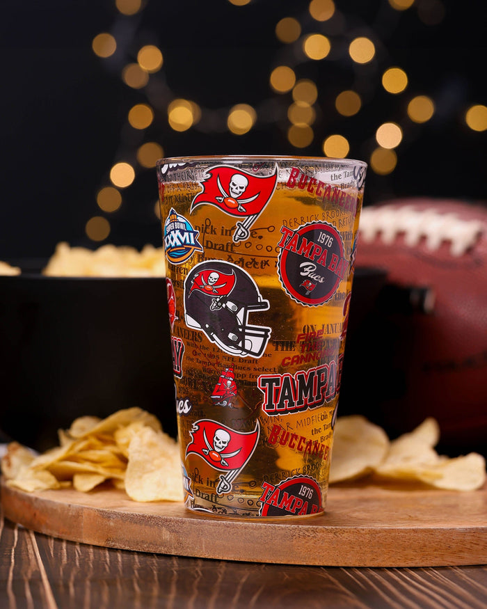 Tampa Bay Buccaneers Historic Print Pint Glass FOCO - FOCO.com