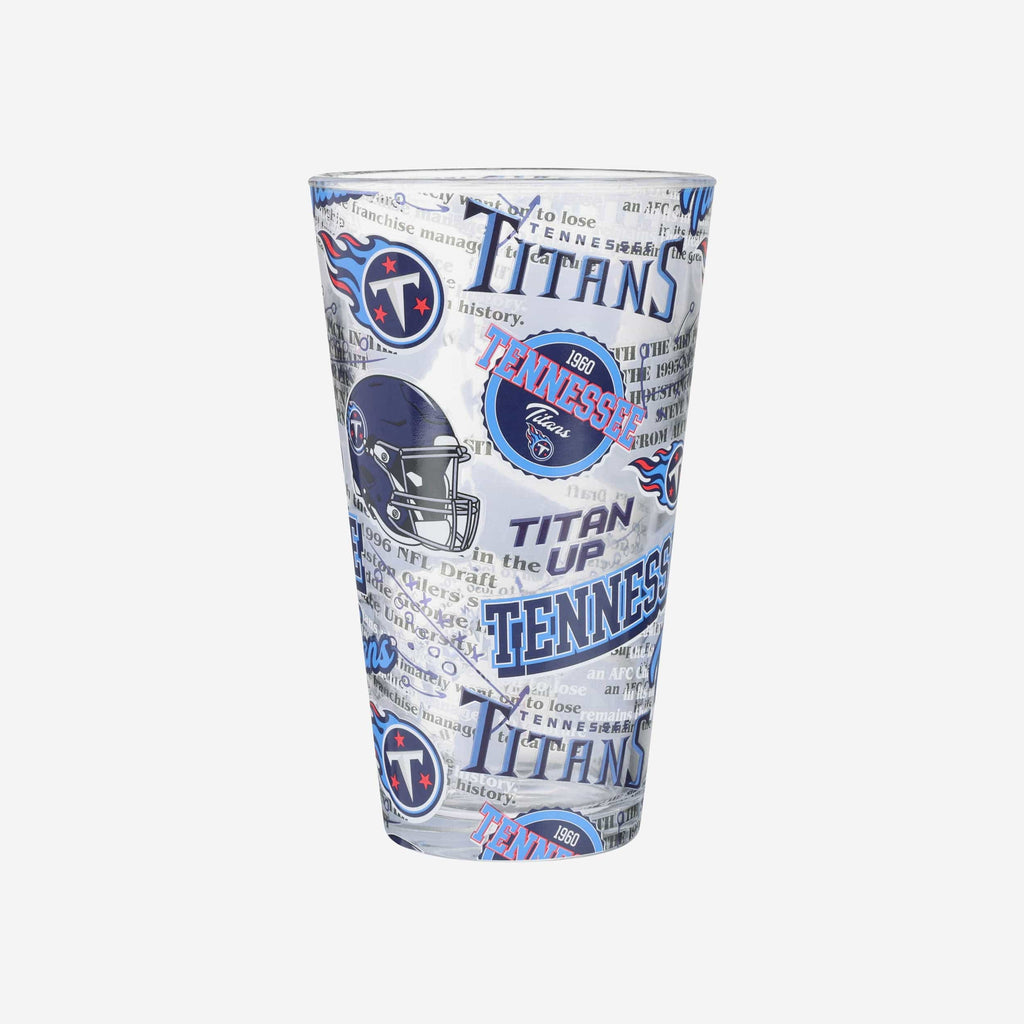 Tennessee Titans Historic Print Pint Glass FOCO - FOCO.com