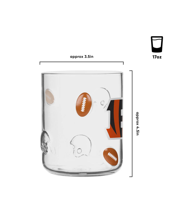 Cincinnati Bengals Team Logo 17 oz Glass Cup