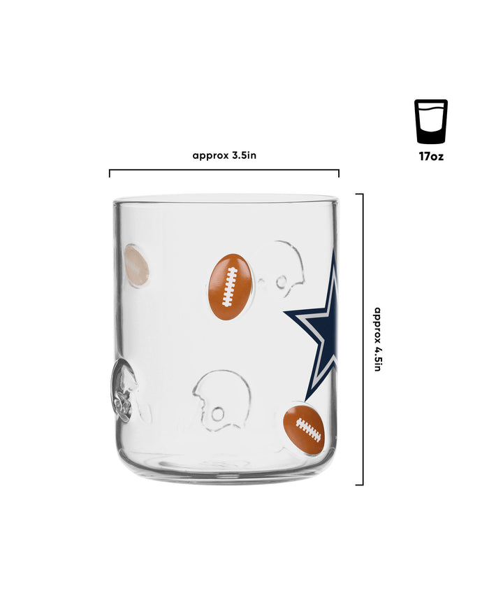 Dallas Cowboys Team Logo 17 oz Glass Cup