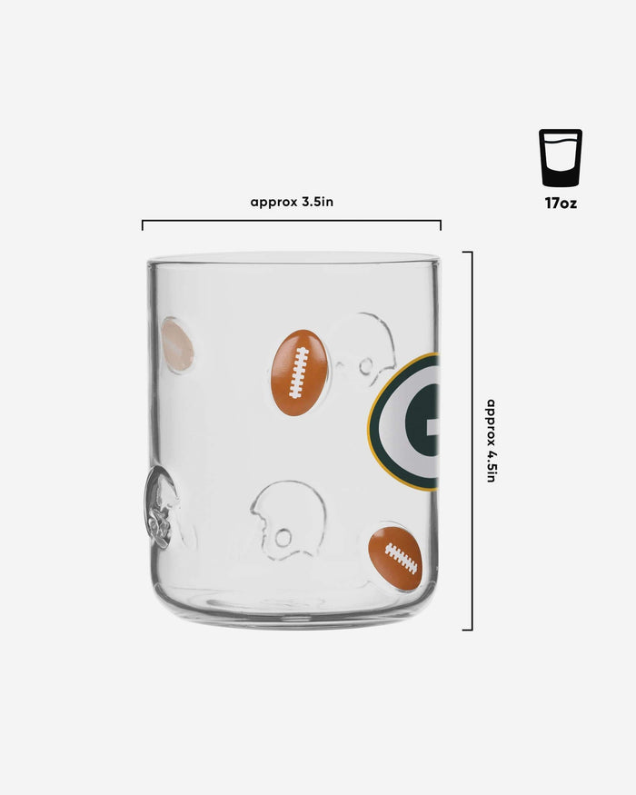Green Bay Packers Team Logo 17 oz Glass Cup FOCO - FOCO.com